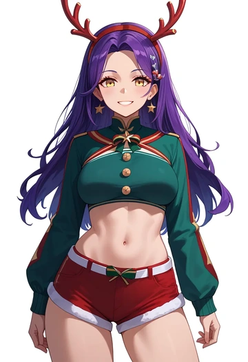 azur_lane,nagato_(azur_lane),Christmas,red velvet shorts  - AI generated anime art