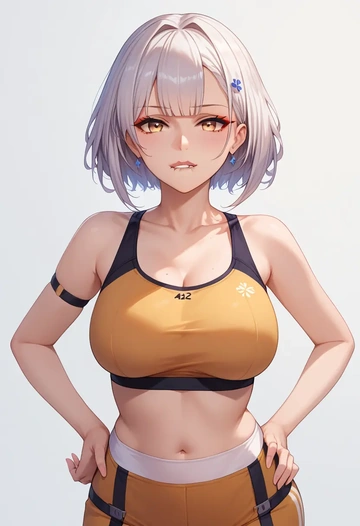 azur_lane,nagato_(azur_lane),sports bra,wide-leg joggers  - AI generated anime art