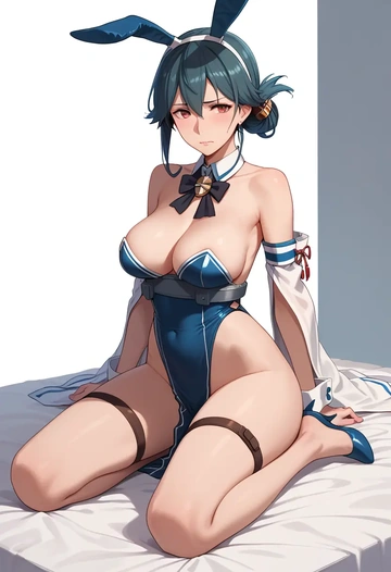 kantai_collection,nagato_(kancolle),bunny girl  - AI generated anime art