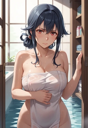 kantai_collection,nagato_(kancolle),towel,sexy  - AI generated anime art