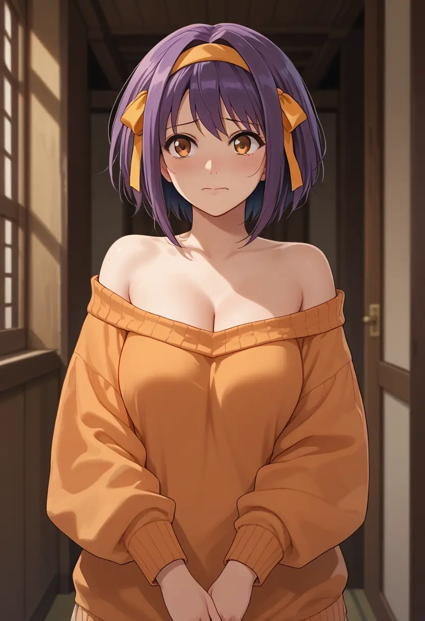 suzumiya_haruhi_no_yuuutsu,nagato_yuki,orange,sweater  - 