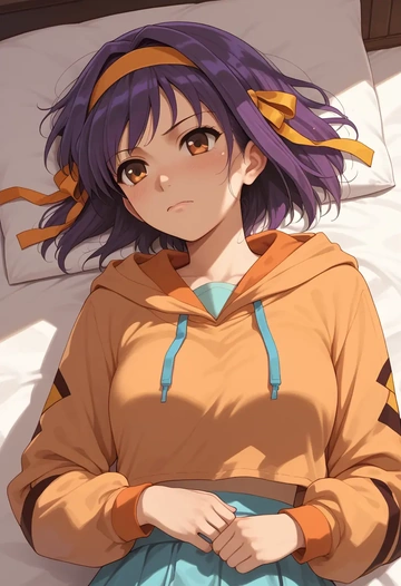 suzumiya_haruhi_no_yuuutsu,nagato_yuki,crop windbreaker,shorts  - AI generated anime art