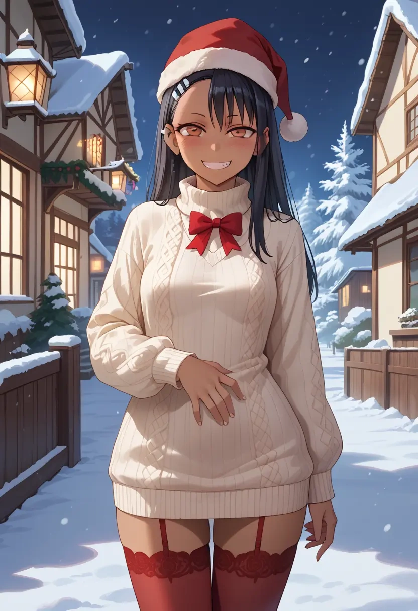 ijiranaide_nagatoro_san,nagatoro_hayase,Christmas,sweater dress,stockings  - 