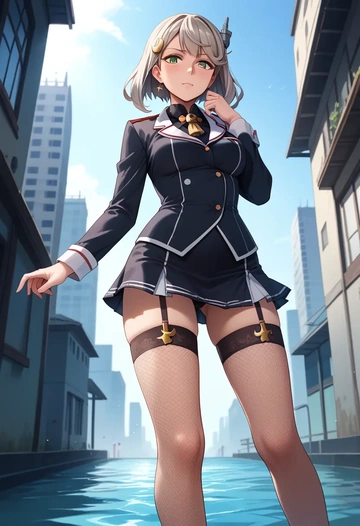 kantai_collection,nagatsuki_(kancolle),secretary,stockings,sexy, panties  - AI generated anime art