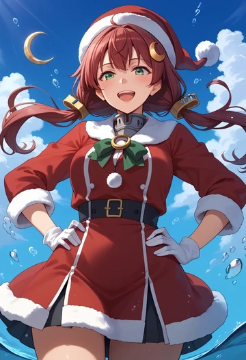 kantai_collection,nagatsuki_(kancolle),Christmas,red velvet dress  - AI generated anime art