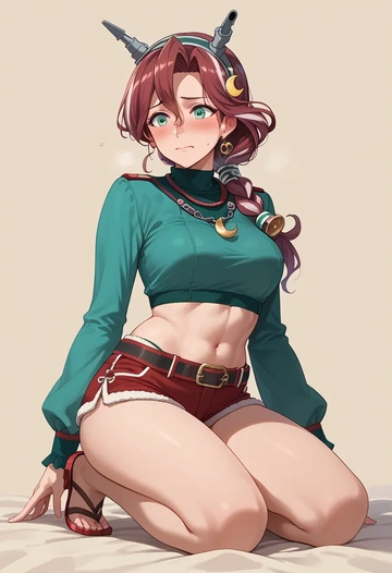 kantai_collection,nagatsuki_(kancolle),red velvet shorts  - AI generated anime art