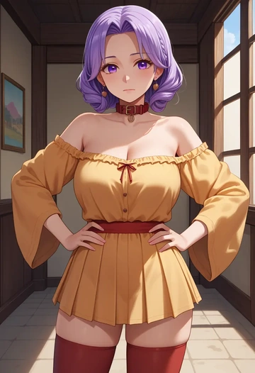 kannagi,nagi_(kannagi),collar,oversized,Thigh garters  - AI generated anime art