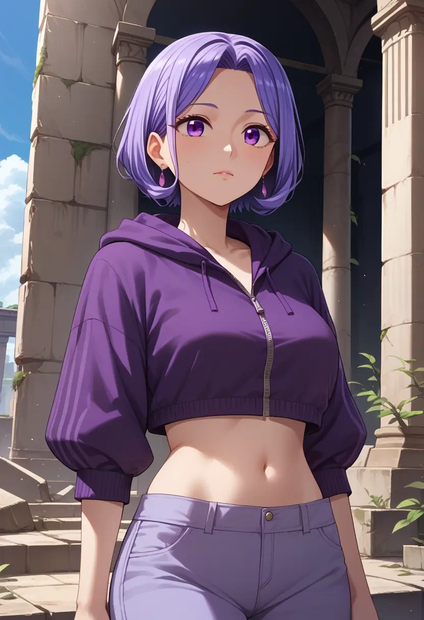 kannagi,nagi_(kannagi),crop hoodie,shorts  - 