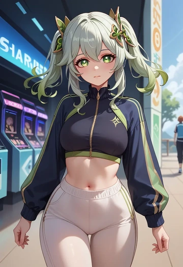 genshin_impact,nahida_(genshin_impact),athletic,track suit  - AI generated anime art