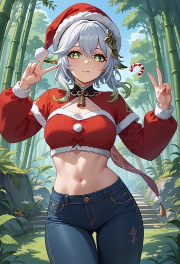 genshin_impact,nahida_(genshin_impact),Christmas  - AI generated anime art