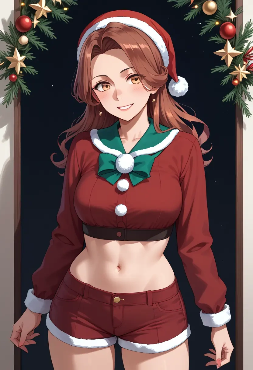 kantai_collection,naka_(kancolle),Christmas,red velvet shorts  - 