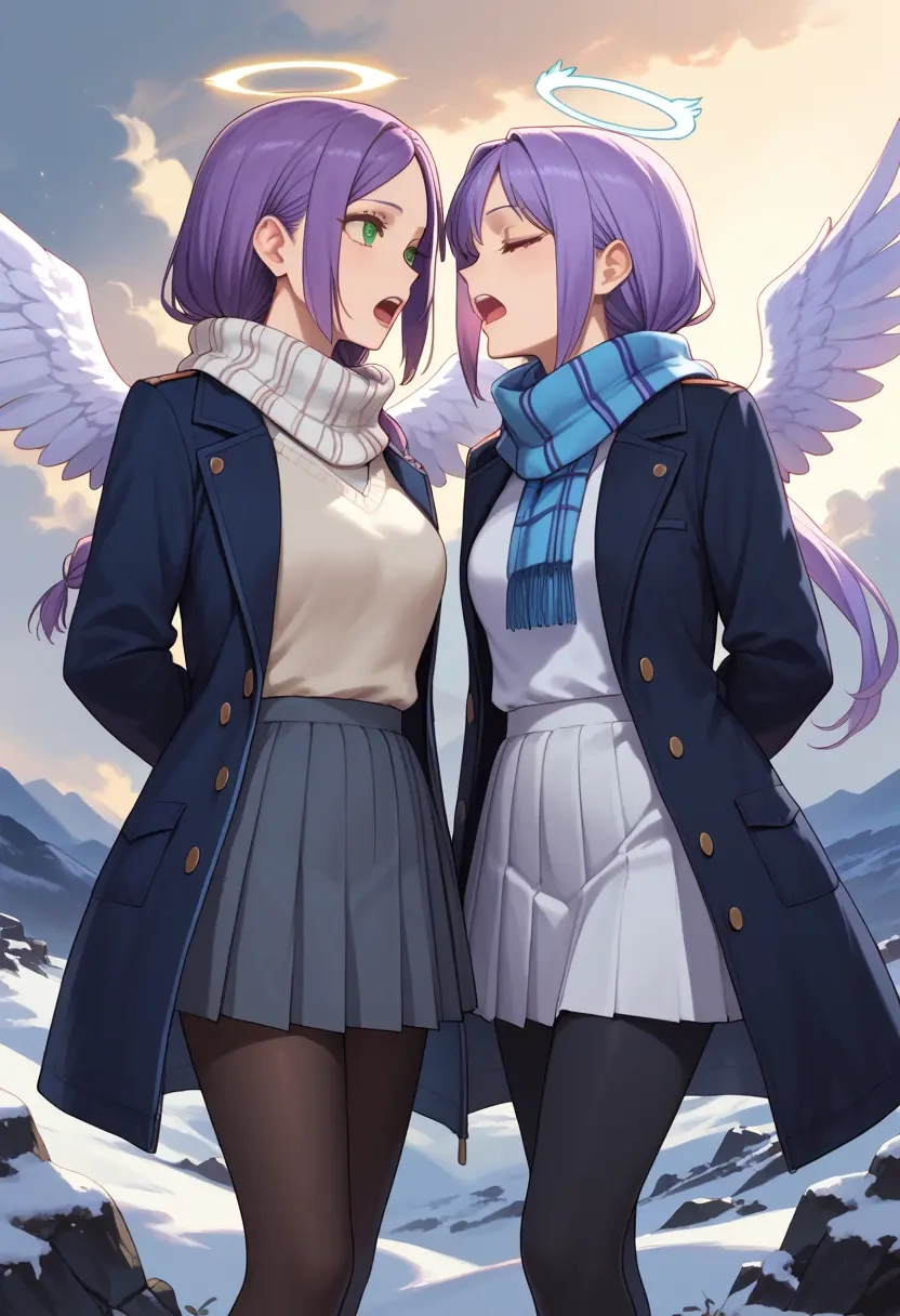 angel_beats,nakamura_yuri,winter,student uniform,puffer coat  - 