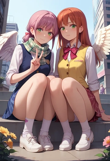 angel_beats,nakamura_yuri,spring,student uniform,vest  - AI generated anime art