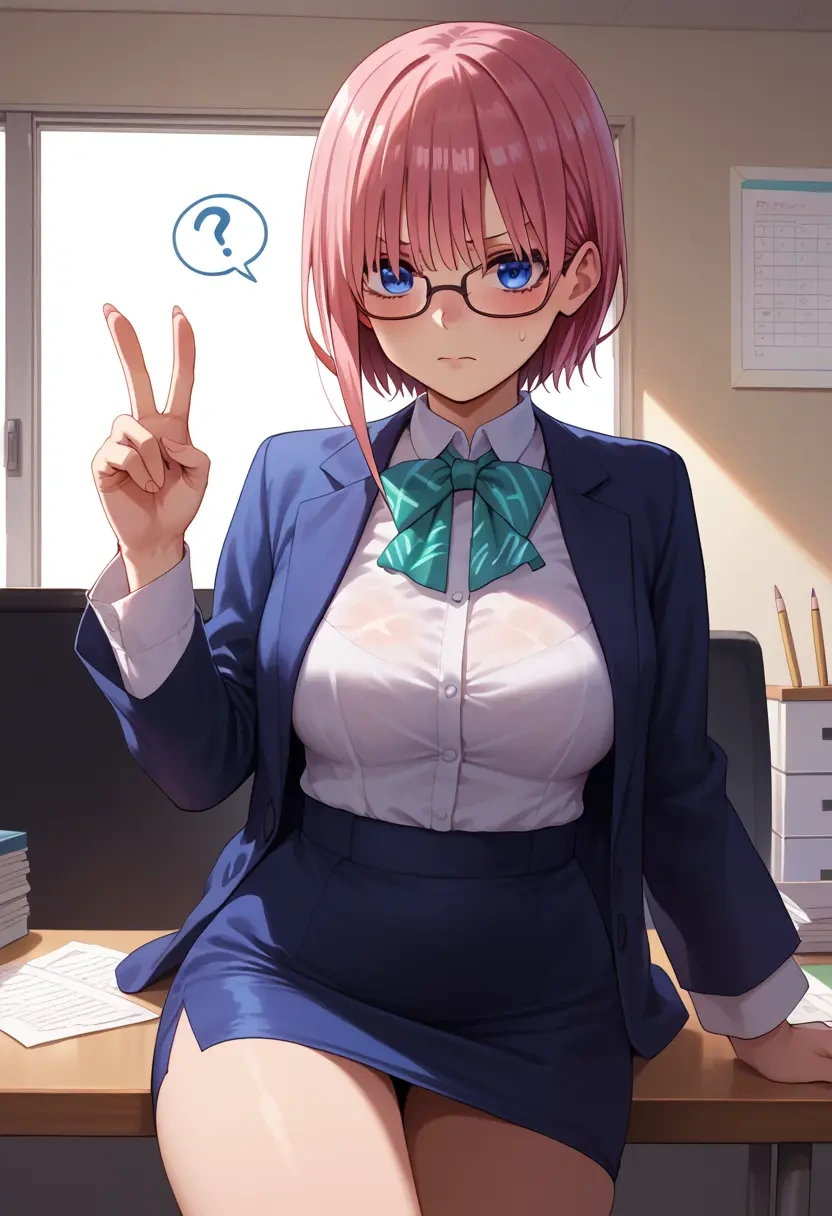 go_toubun_no_hanayome,nakano_ichika,OL, glasses,  - 