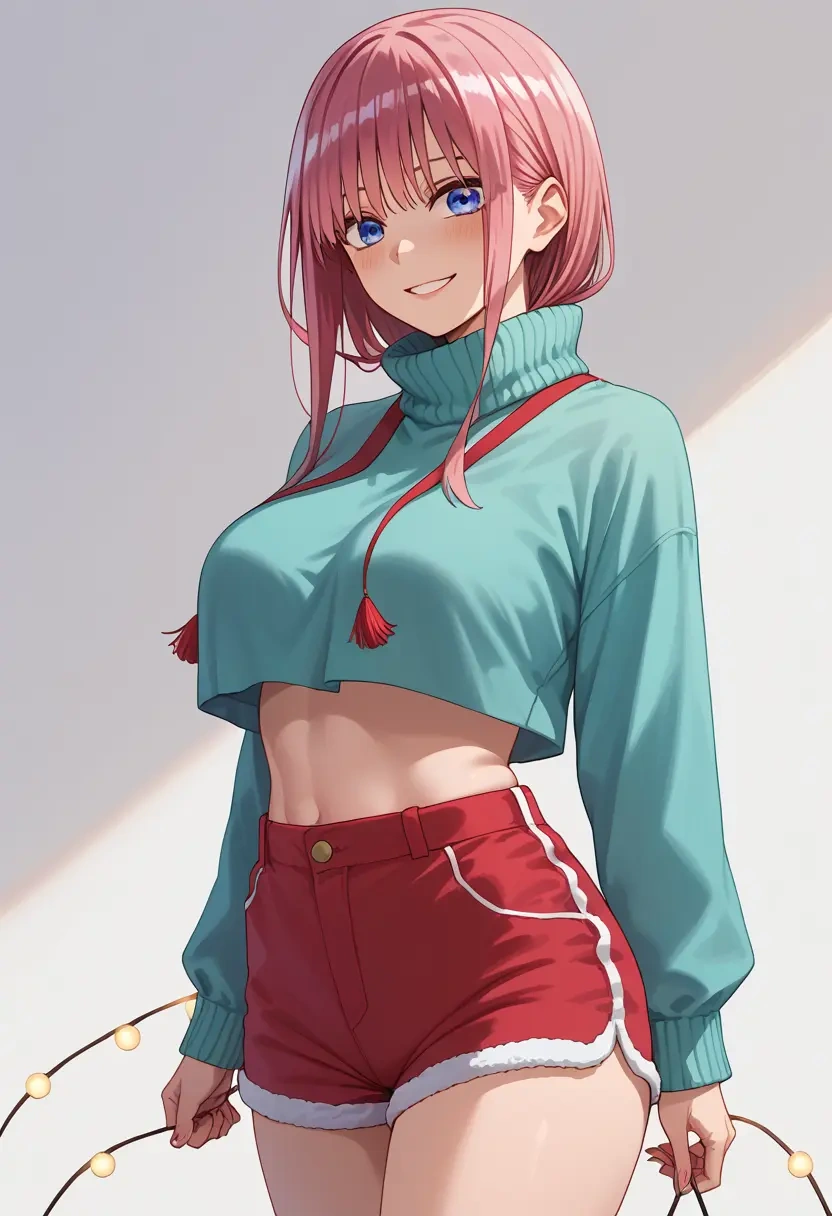 go_toubun_no_hanayome,nakano_ichika,Christmas,red velvet shorts  - 