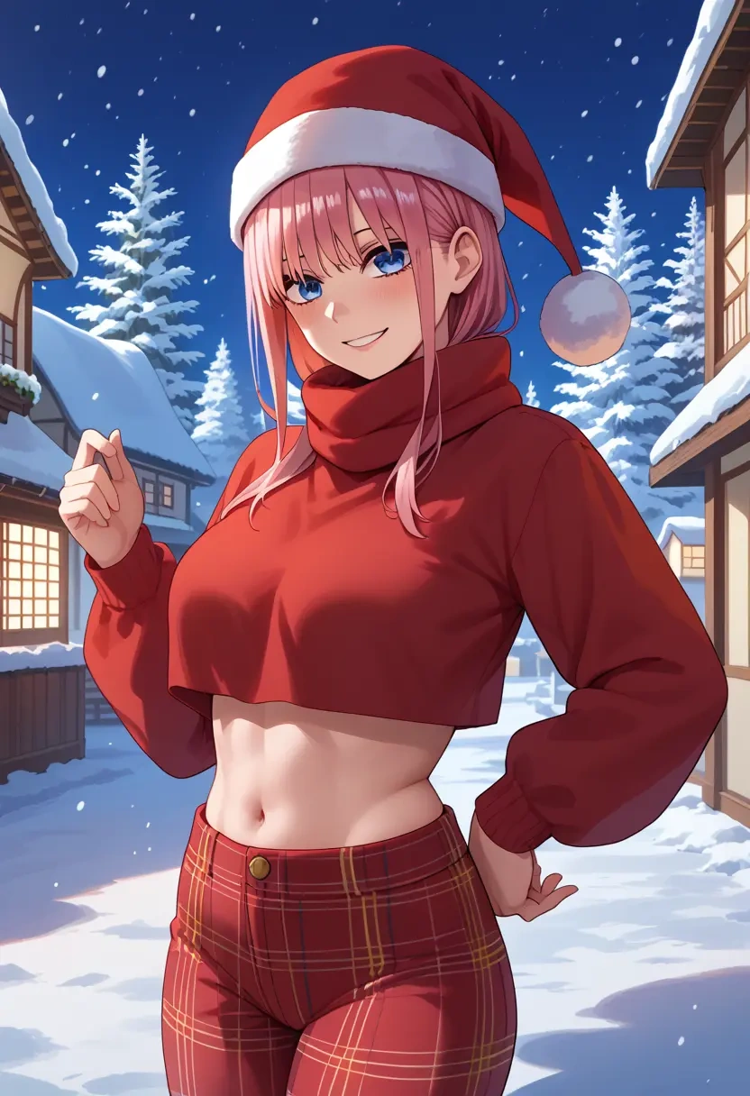 go_toubun_no_hanayome,nakano_ichika,Christmas,plaid trousers  - 