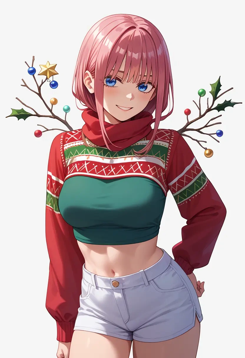 go_toubun_no_hanayome,nakano_ichika,Christmas,red velvet shorts  - 