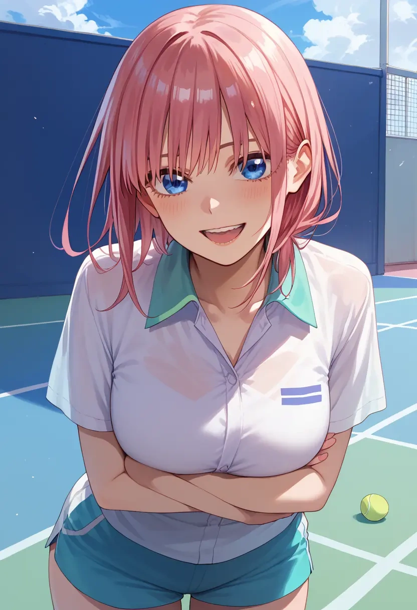 go_toubun_no_hanayome,nakano_ichika,tennis polo,skort  - 