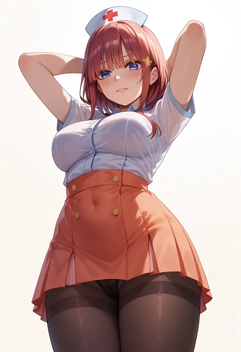 go_toubun_no_hanayome,nakano_itsuki,nurse pantyhose,mini skirt, sexy  - 