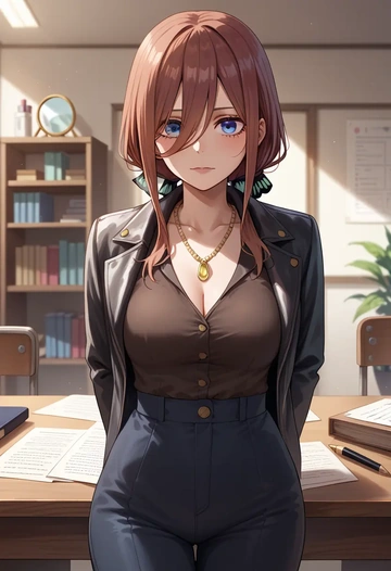 go_toubun_no_hanayome,nakano_miku,detective  - AI generated anime art