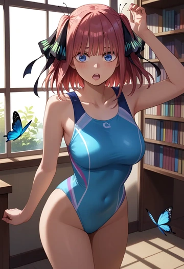 go_toubun_no_hanayome,nakano_nino,swimsuit,sexy  - AI generated anime art