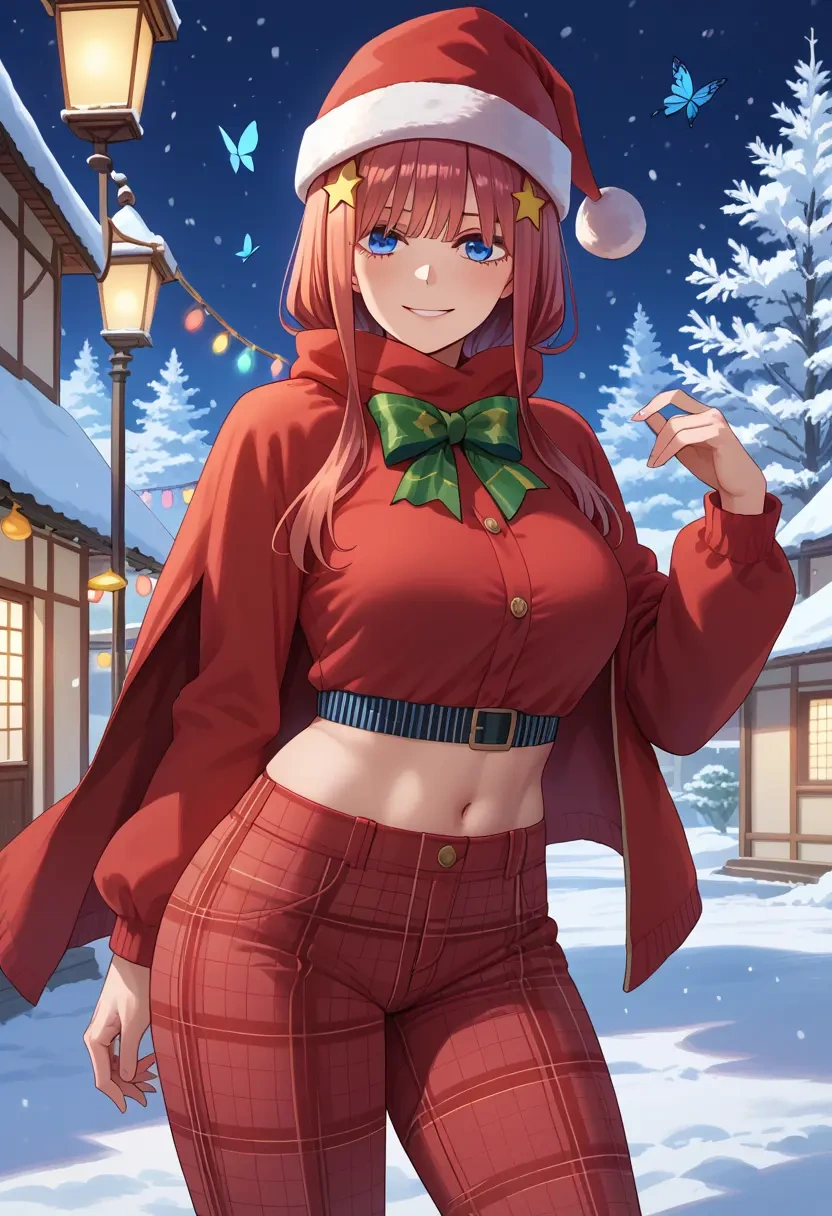 go_toubun_no_hanayome,nakano_nino,Christmas,plaid trousers  - 