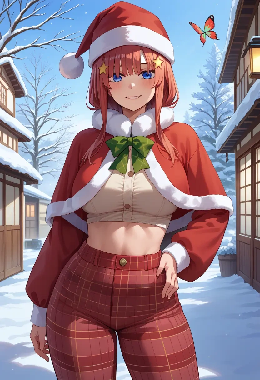 go_toubun_no_hanayome,nakano_nino,Christmas,plaid trousers  - 