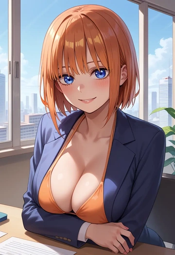 go_toubun_no_hanayome,nakano_yotsuba,OL, bikini, sexy  - AI generated anime art