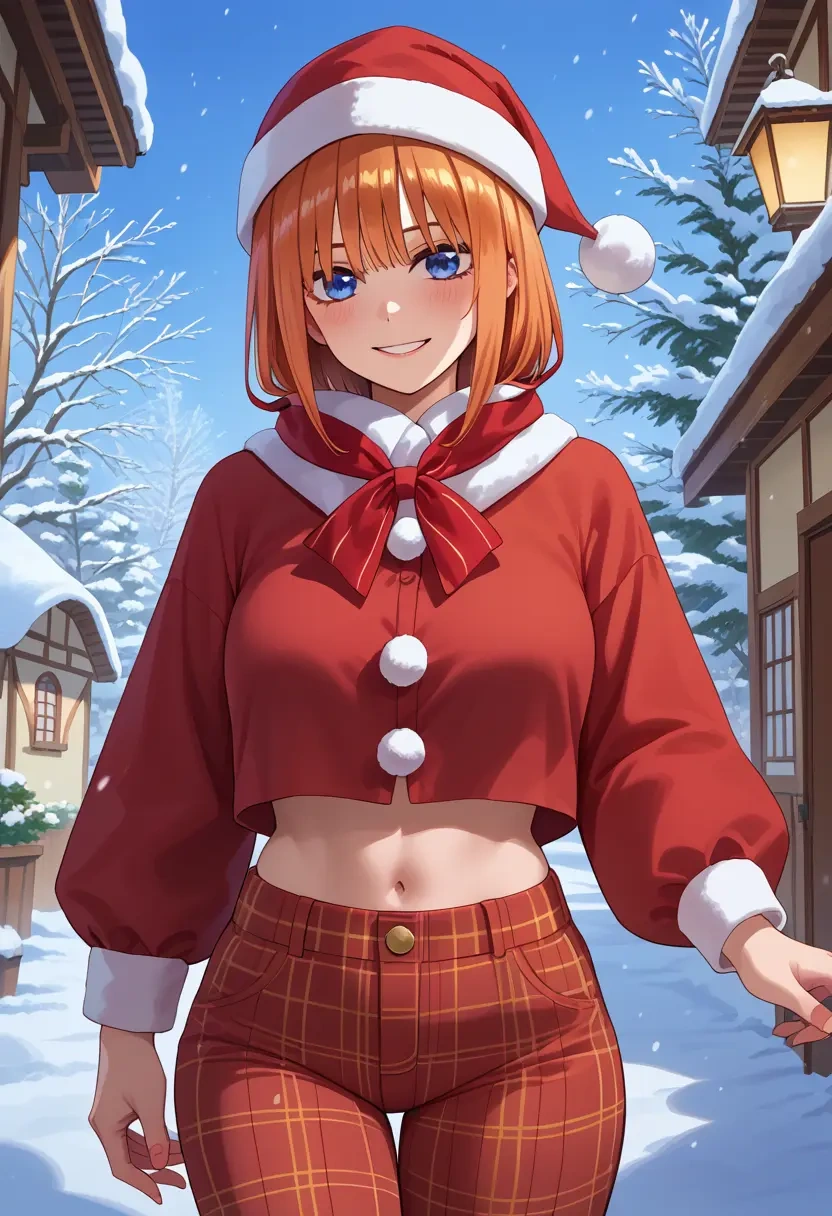 go_toubun_no_hanayome,nakano_yotsuba,Christmas,plaid trousers  - 