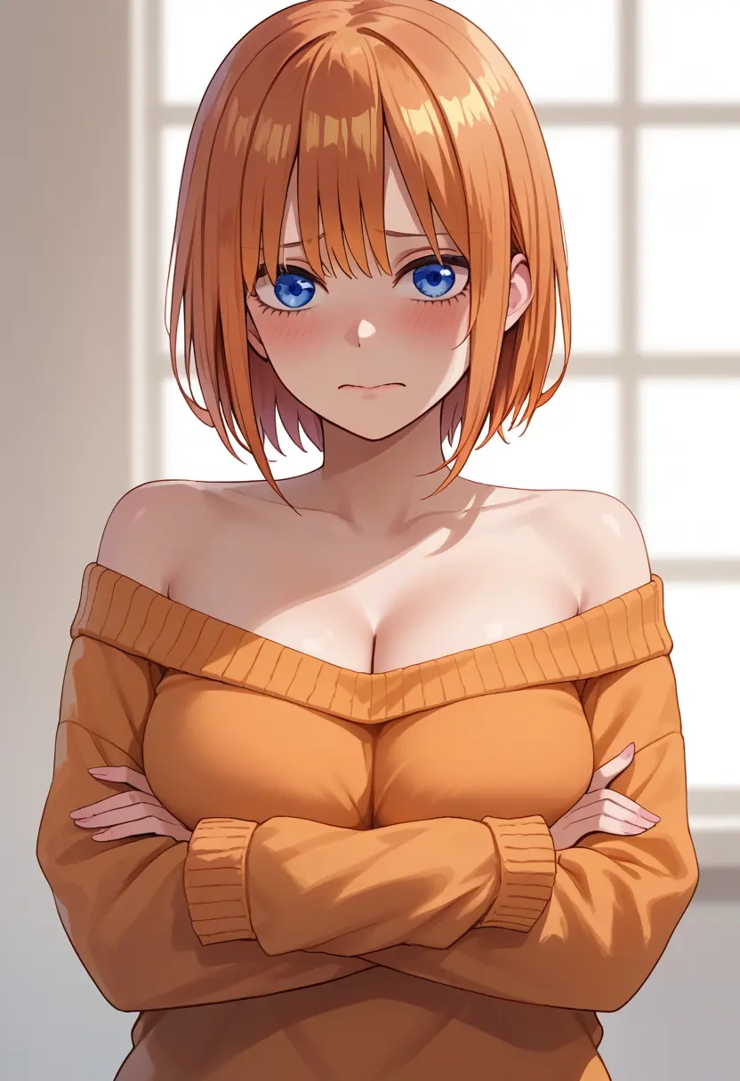 go_toubun_no_hanayome,nakano_yotsuba,orange,sweater  - 