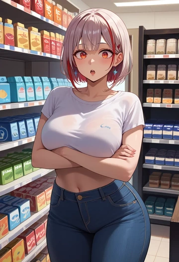 hololive,nakiri_ayame,crop top  - AI generated anime art