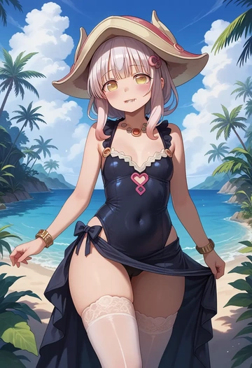 made_in_abyss,nanachi_(made_in_abyss),secretary, stockings  - AI generated anime art