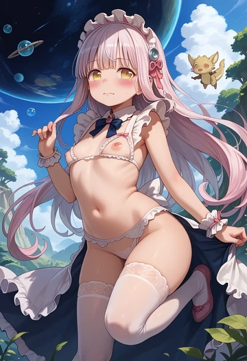 made_in_abyss,nanachi_(made_in_abyss),maid, sexy, stockings,panties  - AI generated anime art