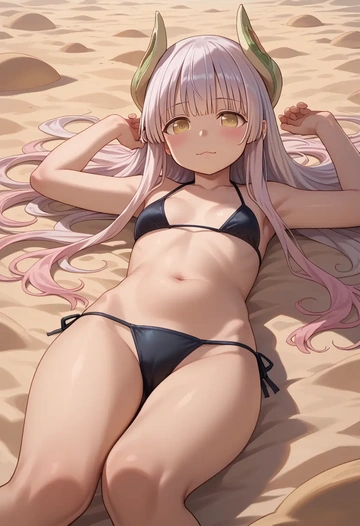 made_in_abyss,nanachi_(made_in_abyss),black bikini  - AI generated anime art