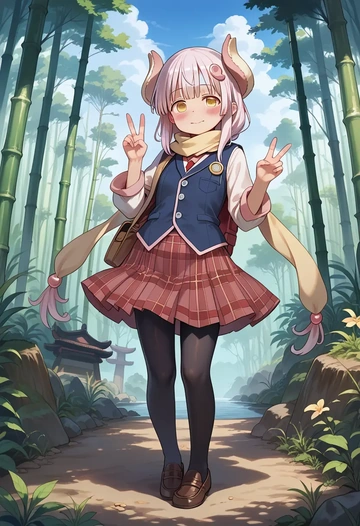 made_in_abyss,nanachi_(made_in_abyss),winter,student uniform,vest  - AI generated anime art