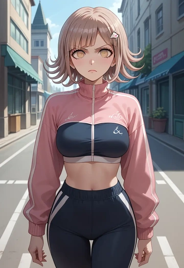 danganronpa_(series),nanami_chiaki,athletic,track suit  - AI generated anime art