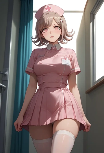 danganronpa_(series),nanami_chiaki,nurse,stockings,sexy,panties  - AI generated anime art