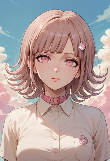 danganronpa_(series),nanami_chiaki,polo shirt,tennis skirt  - AI generated anime art