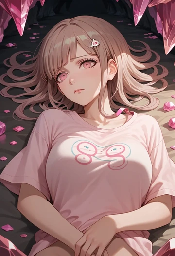 danganronpa_(series),nanami_chiaki,tie-dye shirt,dolphin shorts  - AI generated anime art