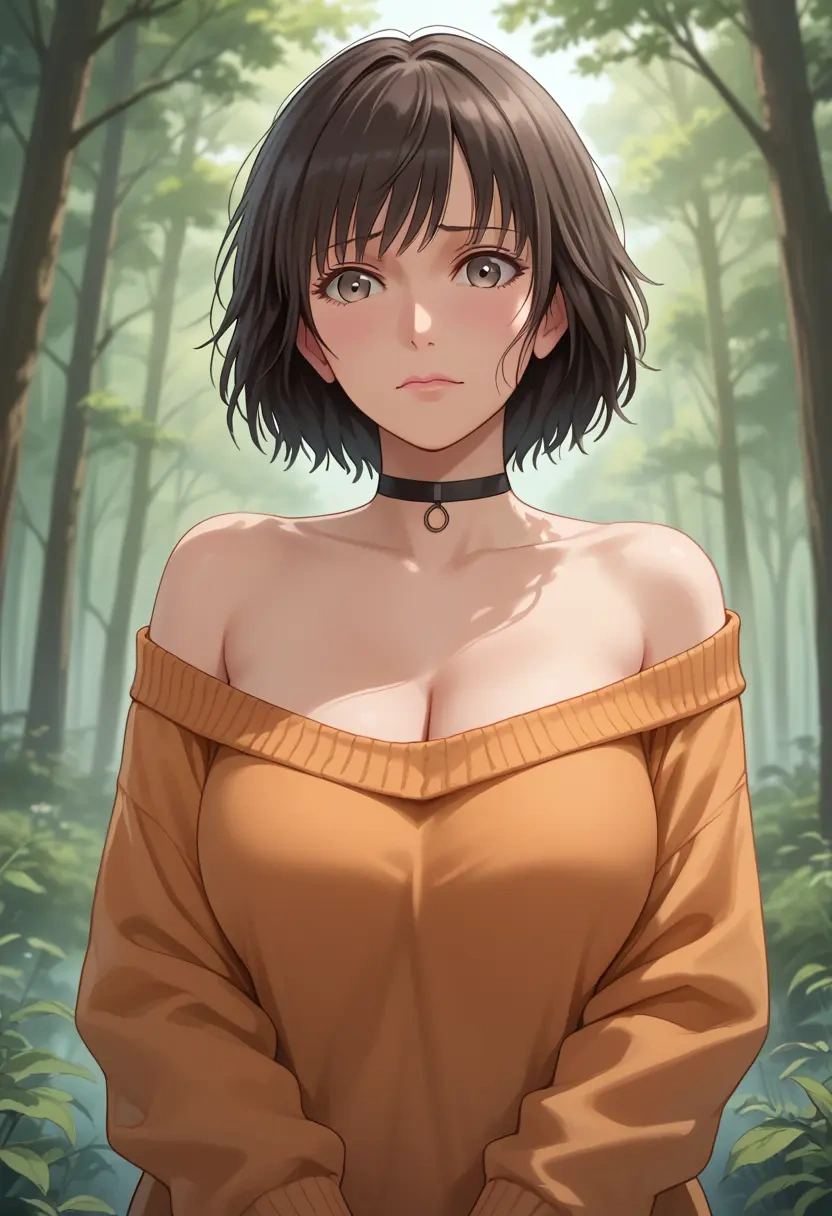 amagami,nanasaki_ai,orange,sweater,choker  - 