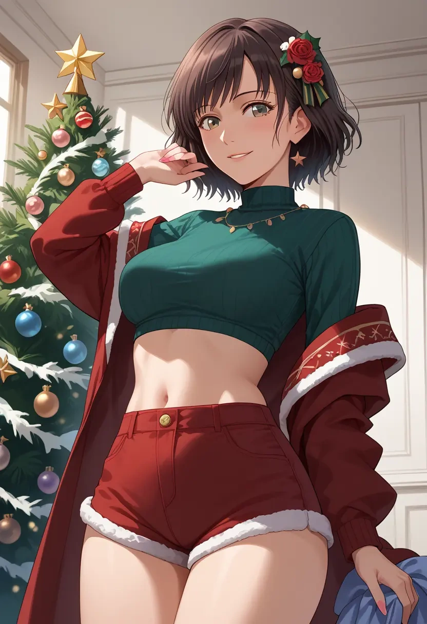 amagami,nanasaki_ai,Christmas,red velvet shorts  - 