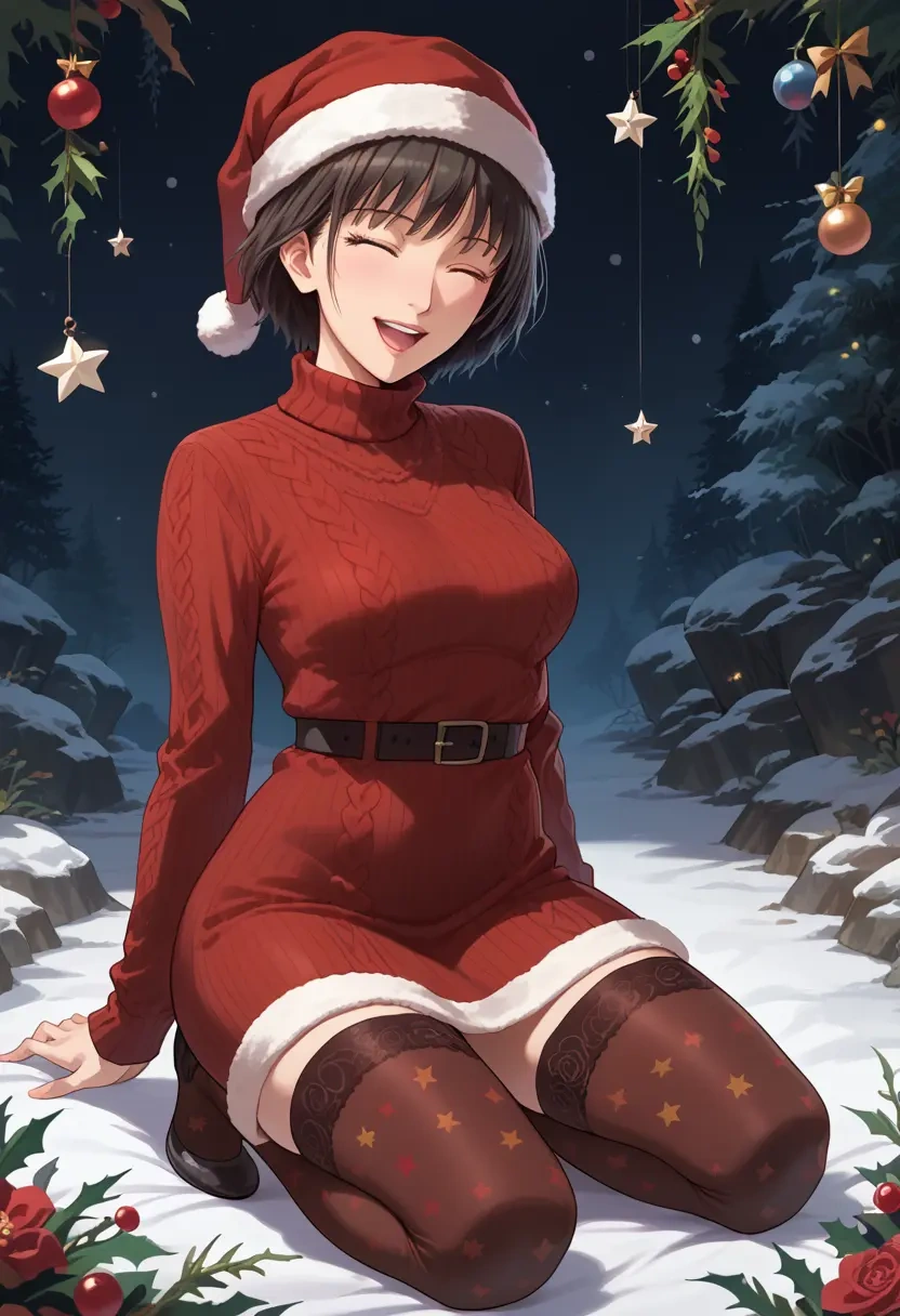 amagami,nanasaki_ai,Christmas,sweater dress,stockings  - 