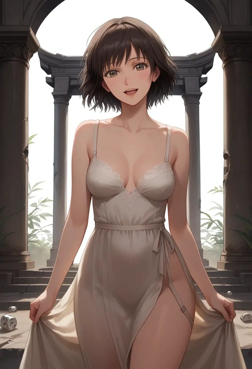 amagami,nanasaki_ai,silk slip dress  - 