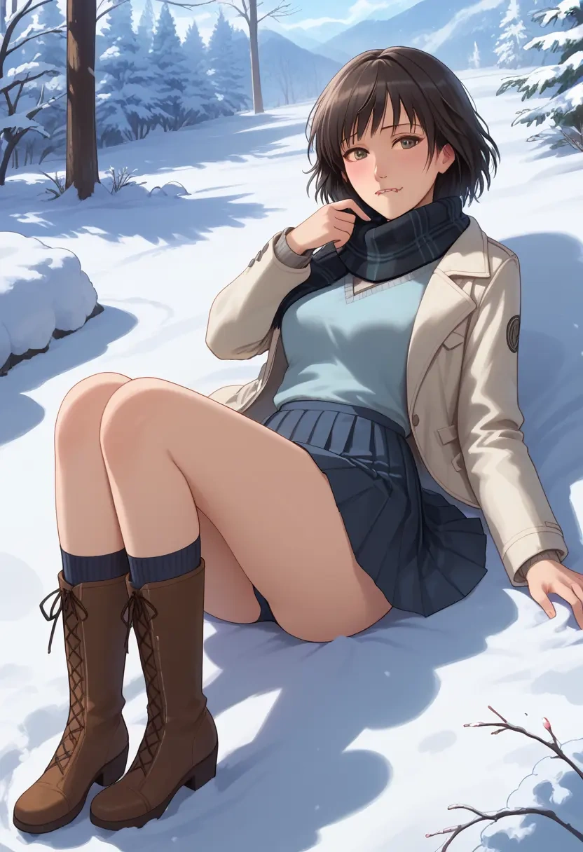 amagami,nanasaki_ai,winter,student uniform,puffer jacket  - 