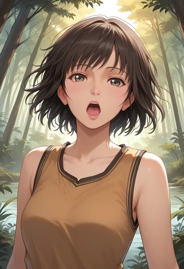 amagami,nanasaki_ai,sports vest,capri leggings  - AI generated anime art