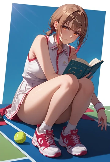 hololive,nanashi_mumei,tennis skirt  - AI generated anime art