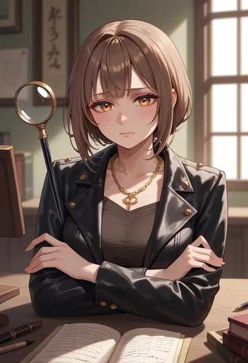 hololive,nanashi_mumei,detective  - AI generated anime art