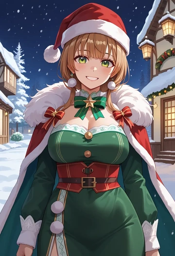 hololive,nanashi_mumei,Christmas,dress  - AI generated anime art