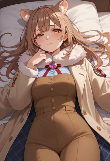 hololive,nanashi_mumei,coat,fur-collar,tailored trousers  - AI generated anime art