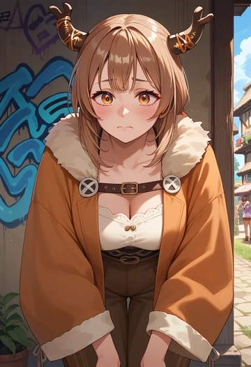 hololive,nanashi_mumei,neon graffiti top,dolphin shorts  - AI generated anime art